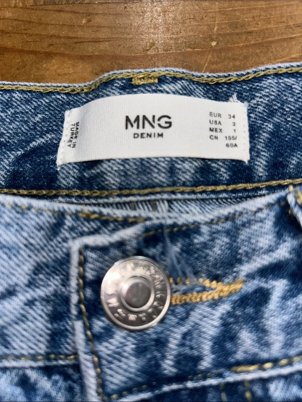 MNG Mango Women’s Paisley Print Straight Leg Jeans Size 2 High Rise Blue Denim - Picture 4 of 11